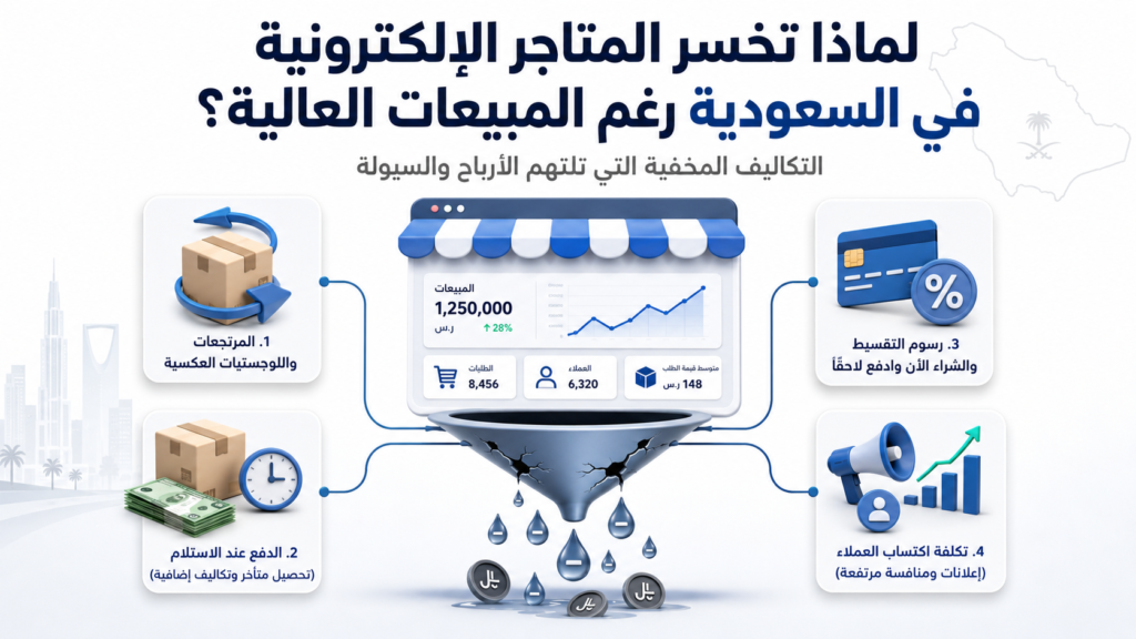 أسباب خسارة المتاجر الالكترونية في السعودية